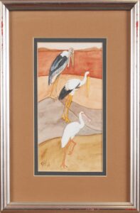 351 F.E.N - Three large birds 28 x 16 cm Watercolors