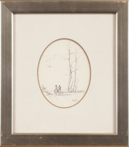 360 HENNIE UYS - Two horse riders 31 x 27 cm Pencil