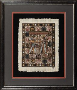 393 MHYO - Egypt two figures 40 x 30 cm Papyrus