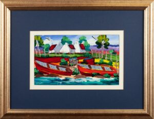 394 JANA DE TOIT - Two boats 48 x 38 cm Oil