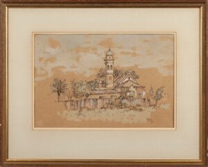 404 GREGOIRE - Temple 55 x 37 cm Mixed medium