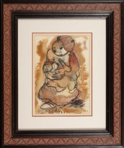 405 FRANS CLAERHOUT - Woman and child 41 x 29 cm Mixed medium