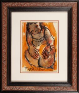 406 FRANS CLAERHOUT - Sitting woman 41 x 29 cm Mixed medium