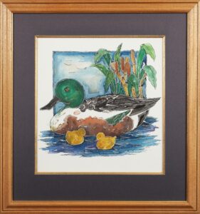 417 MARISA - Duck with chicks 53 x 49 cm Mixed medium