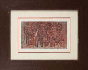 426 DIRK MEERKOTTER - Figure and totems 50 x 30 cm 78 of 87 Etch