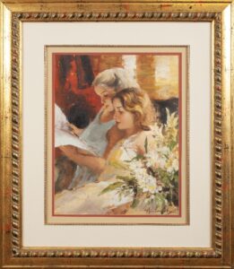 427 MARIE V BREEDT - Two girls reading 62 x 49 cm Oil