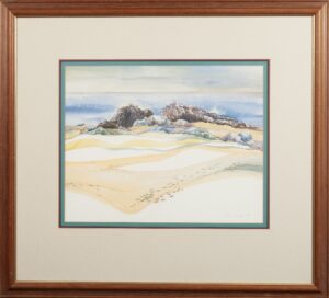 433 FRANCOIS OOSTHUIZEN - Seashore and rocks 58 x 46 cm Watercolors