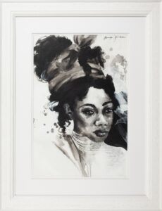 439 TANYA JANSEN - Lady in mono colors 87 x 57 cm Mixed medium