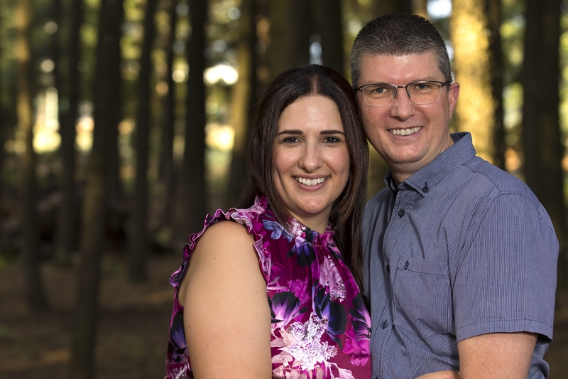 Couple in pine forest