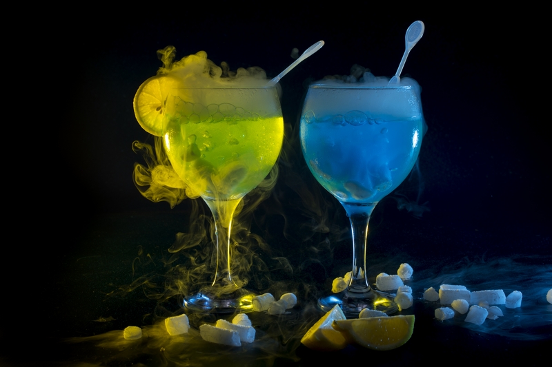 Dry Ice international_coctail stics_dark background_product photography