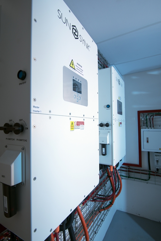 Inverters_solar system installation_industrial photography