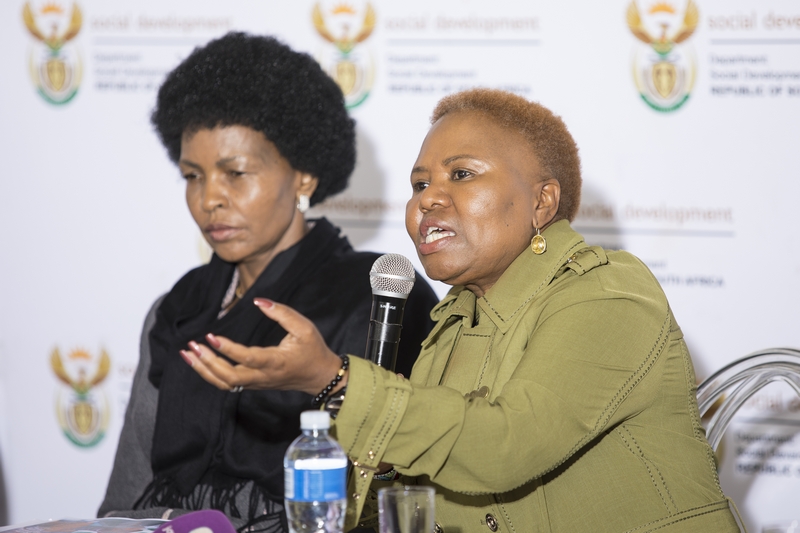 Minister Zulu answering the medias questions Minister Zulu answering the medias questions on the Gender-Based Violence Command Centre