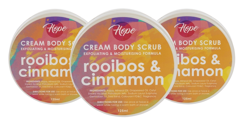 rooibos and cinnamon cream body scrub_product photography