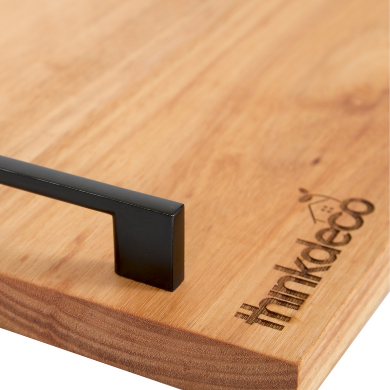 wooden tray with metal handle_cutting board_product photography